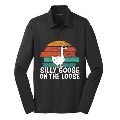 Silly Goose On The Loose Silk Touch Performance Long Sleeve Polo