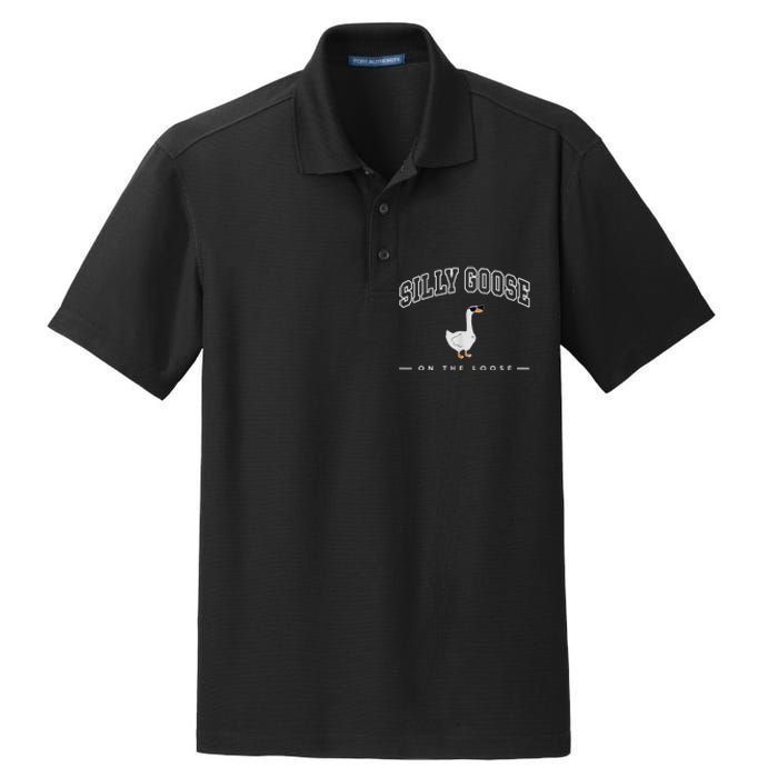 Silly Goose On The Loose Funny Silly Goose University Dry Zone Grid Polo