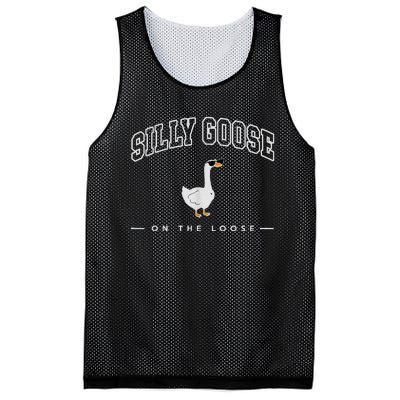 Silly Goose On The Loose Funny Silly Goose University Mesh Reversible Basketball Jersey Tank