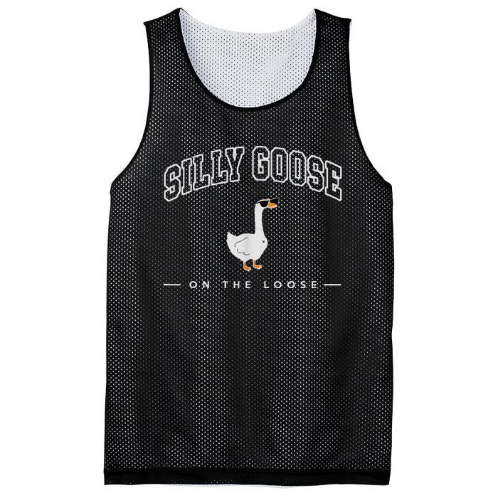 Silly Goose On The Loose Funny Silly Goose University Mesh Reversible Basketball Jersey Tank