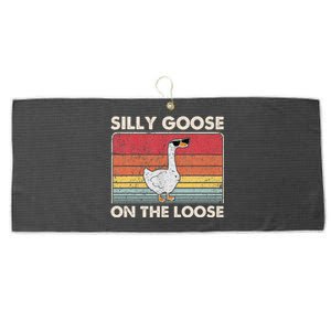 Silly Goose On The Loose Funny Silly Goose University Large Microfiber Waffle Golf Towel