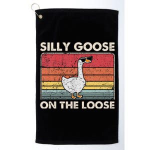 Silly Goose On The Loose Funny Silly Goose University Platinum Collection Golf Towel