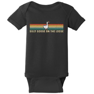 Silly Goose On The Loose Funny Silly Goose University Baby Bodysuit