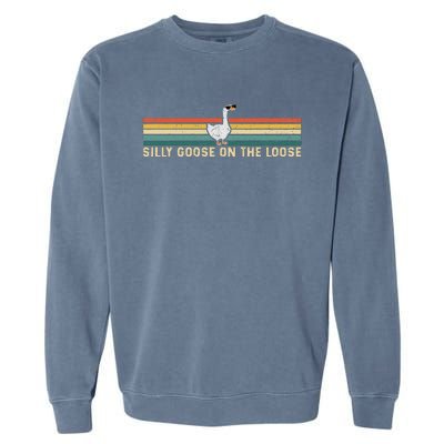 Silly Goose On The Loose Funny Silly Goose University Garment-Dyed Sweatshirt