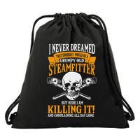 Steamfitter Grumpy Old Pipefitter Tradesman Plumber Pipe Drawstring Bag
