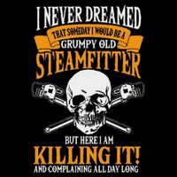 Steamfitter Grumpy Old Pipefitter Tradesman Plumber Pipe Drawstring Bag