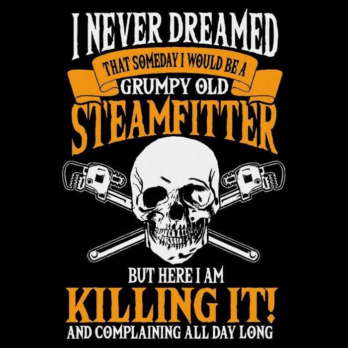 Steamfitter Grumpy Old Pipefitter Tradesman Plumber Pipe Drawstring Bag