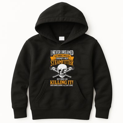 Steamfitter Grumpy Old Pipefitter Tradesman Plumber Pipe Kids Hoodie