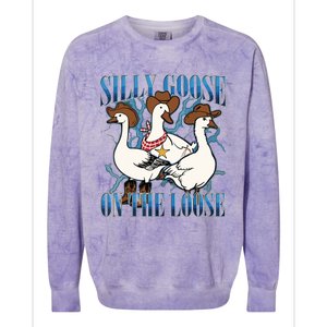 Silly Goose On The Loose Retro Groovy Silly Goose Club Colorblast Crewneck Sweatshirt