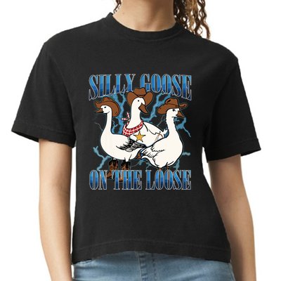 Silly Goose On The Loose Retro Groovy Silly Goose Club Comfort Colors Boxy T-Shirt
