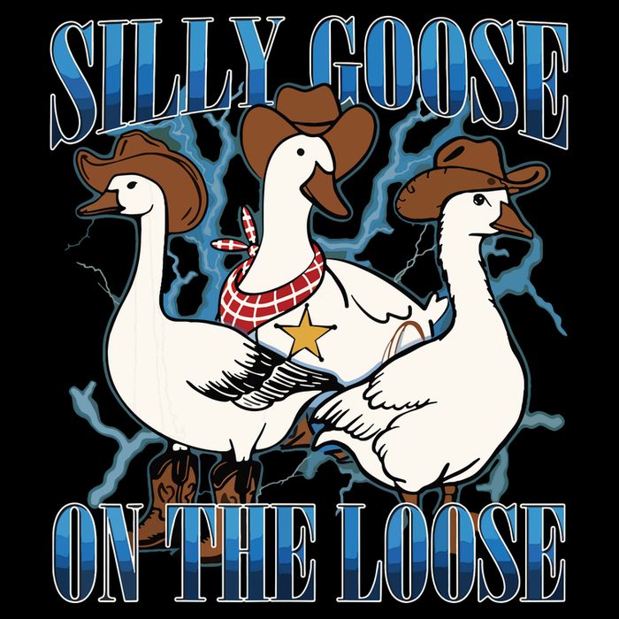 Silly Goose On The Loose Retro Groovy Silly Goose Club Flexfit Unipanel Trucker Cap