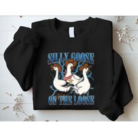 Silly Goose On The Loose Retro Groovy Silly Goose Club Sweatshirt