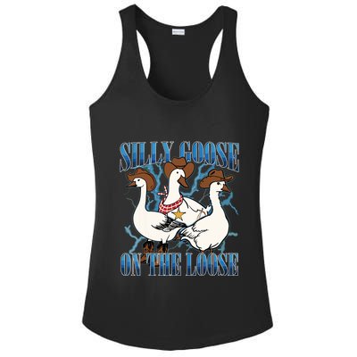Silly Goose On The Loose Retro Groovy Silly Goose Club Ladies PosiCharge Competitor Racerback Tank
