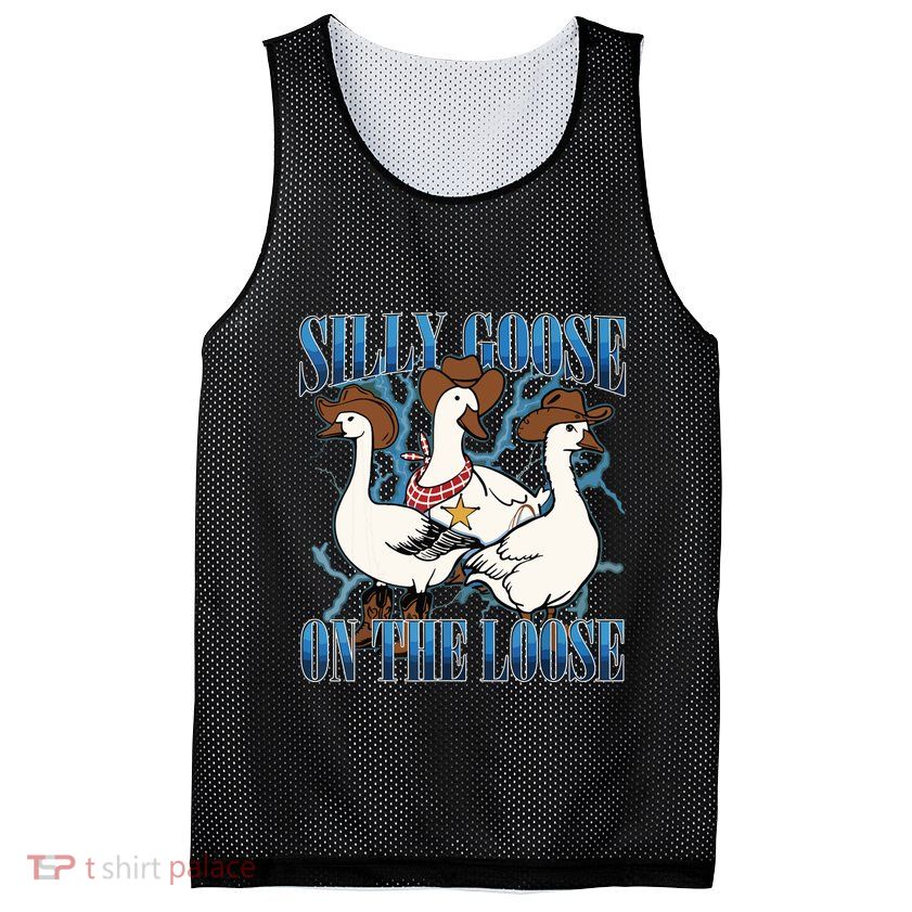Silly Goose On The Loose Retro Groovy Silly Goose Club Mesh Reversible Basketball Jersey Tank