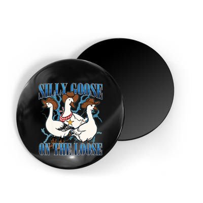Silly Goose On The Loose Retro Groovy Silly Goose Club Magnet