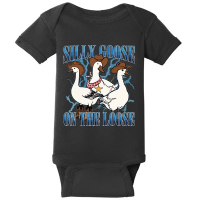 Silly Goose On The Loose Retro Groovy Silly Goose Club Baby Bodysuit