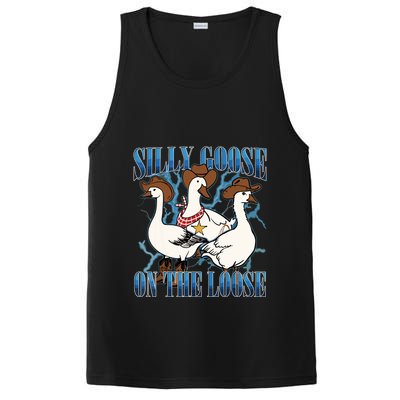 Silly Goose On The Loose Retro Groovy Silly Goose Club PosiCharge Competitor Tank