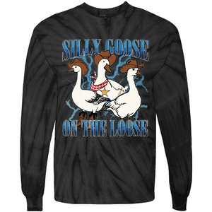 Silly Goose On The Loose Retro Groovy Silly Goose Club Tie-Dye Long Sleeve Shirt