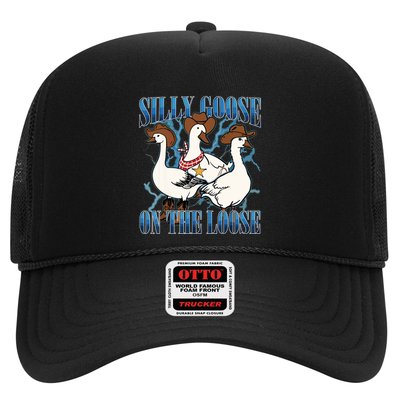 Silly Goose On The Loose Retro Groovy Silly Goose Club Trucker Hat
