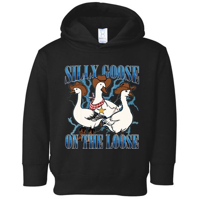 Silly Goose On The Loose Retro Groovy Silly Goose Club Toddler Hoodie