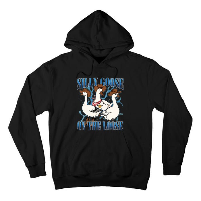 Silly Goose On The Loose Retro Groovy Silly Goose Club Tall Hoodie