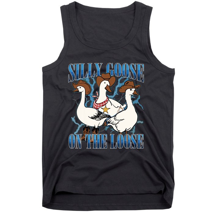 Silly Goose On The Loose Retro Groovy Silly Goose Club Tank Top