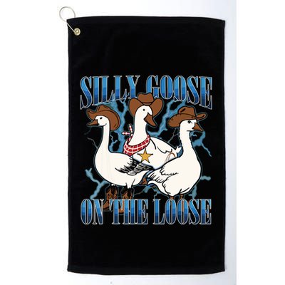 Silly Goose On The Loose Retro Groovy Silly Goose Club Golf Towel