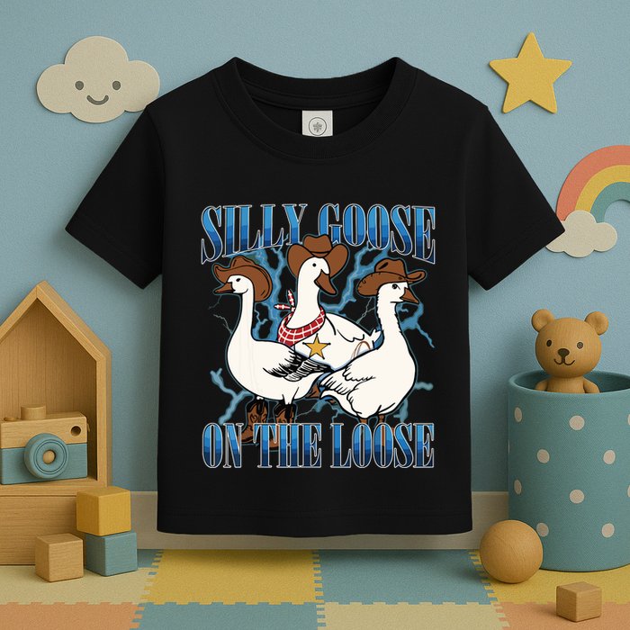 Silly Goose On The Loose Retro Groovy Silly Goose Club Toddler T-Shirt