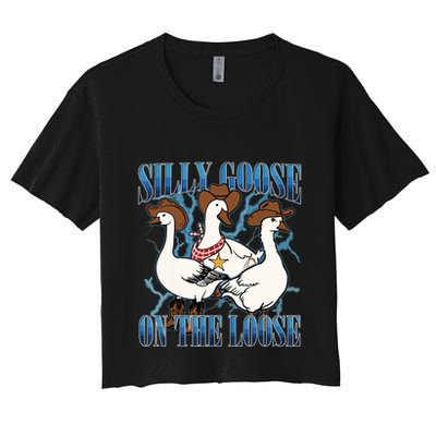 Silly Goose On The Loose Retro Groovy Silly Goose Club Crop Top