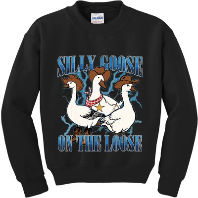 Silly Goose On The Loose Retro Groovy Silly Goose Club Kids Sweatshirt