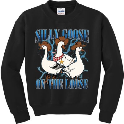 Silly Goose On The Loose Retro Groovy Silly Goose Club Kids Sweatshirt