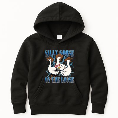 Silly Goose On The Loose Retro Groovy Silly Goose Club Kids Hoodie