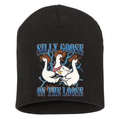 Silly Goose On The Loose Retro Groovy Silly Goose Club Short Acrylic Beanie