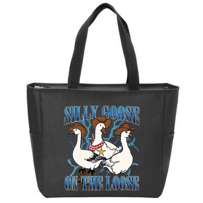 Silly Goose On The Loose Retro Groovy Silly Goose Club Zip Tote Bag