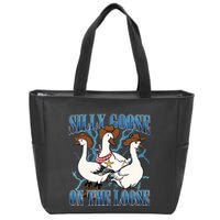 Silly Goose On The Loose Retro Groovy Silly Goose Club Zip Tote Bag