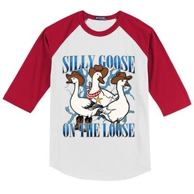 Silly Goose On The Loose Retro Groovy Silly Goose Club Kids Colorblock Raglan Jersey