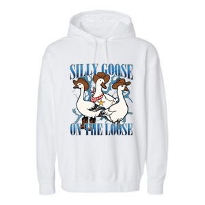 Silly Goose On The Loose Retro Groovy Silly Goose Club Garment-Dyed Fleece Hoodie