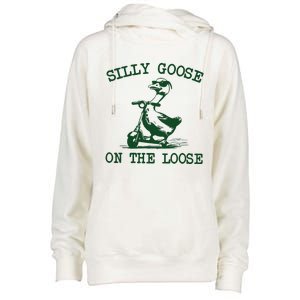 Silly Goose On The Loose Silly Goose Farm Womens Funnel Neck Pullover Hood