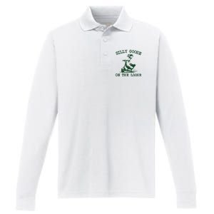 Silly Goose On The Loose Silly Goose Farm Performance Long Sleeve Polo