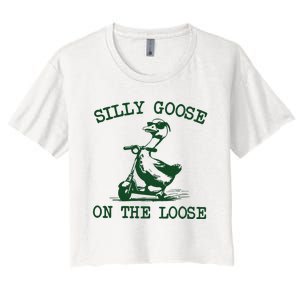 Silly Goose On The Loose Silly Goose Farm Women's Crop Top Tee