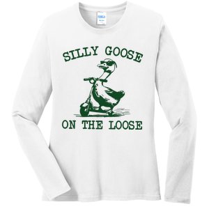 Silly Goose On The Loose Silly Goose Farm Ladies Long Sleeve Shirt