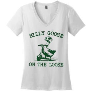 Silly Goose On The Loose Silly Goose Farm Women's V-Neck T-Shirt