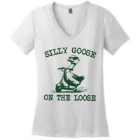 Silly Goose On The Loose Silly Goose Farm Women's V-Neck T-Shirt