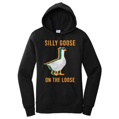 Silly Goose On The Loose Retro Women's Pullover Hoodie