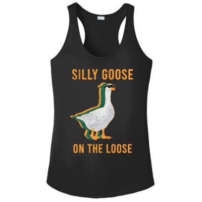 Silly Goose On The Loose Retro Ladies PosiCharge Competitor Racerback Tank