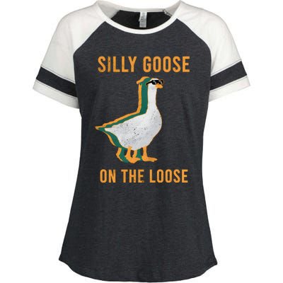 Silly Goose On The Loose Retro Enza Ladies Jersey Colorblock Tee