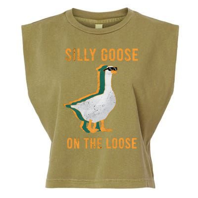 Silly Goose On The Loose Retro Garment-Dyed Women's Muscle Tee