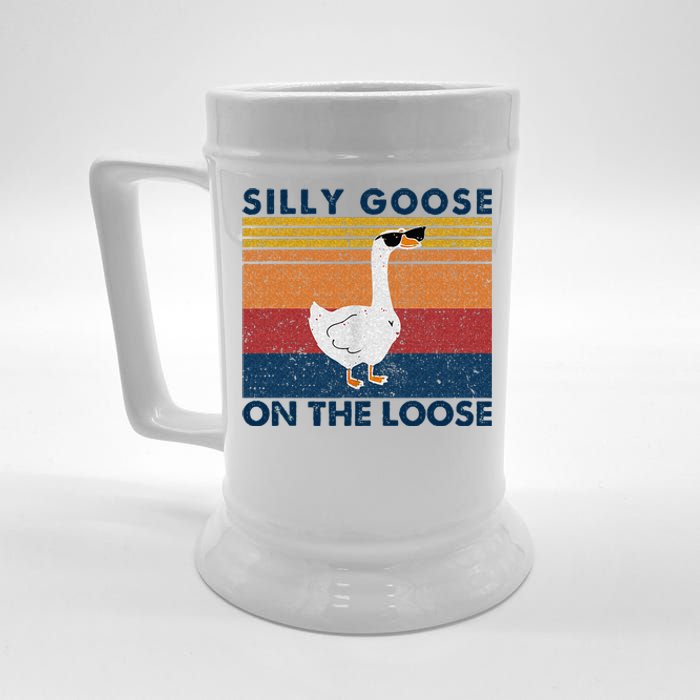 Silly Goose On The Loose Funny Saying Goose Funny Beer Stein