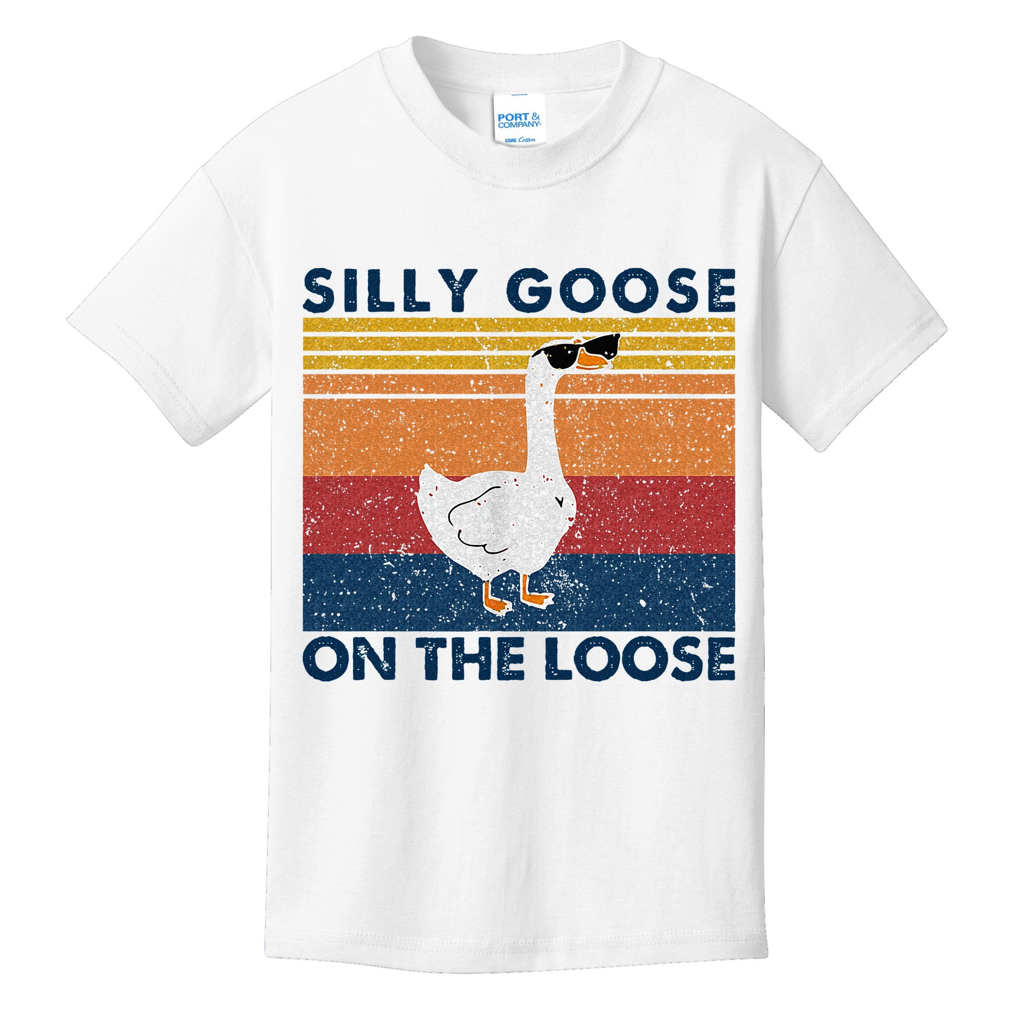Silly Goose On The Loose Funny Saying Goose Funny Kids T-Shirt