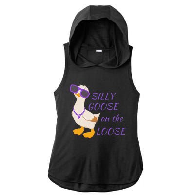 Silly Goose On The Loose Ladies PosiCharge Tri-Blend Wicking Draft Hoodie Tank